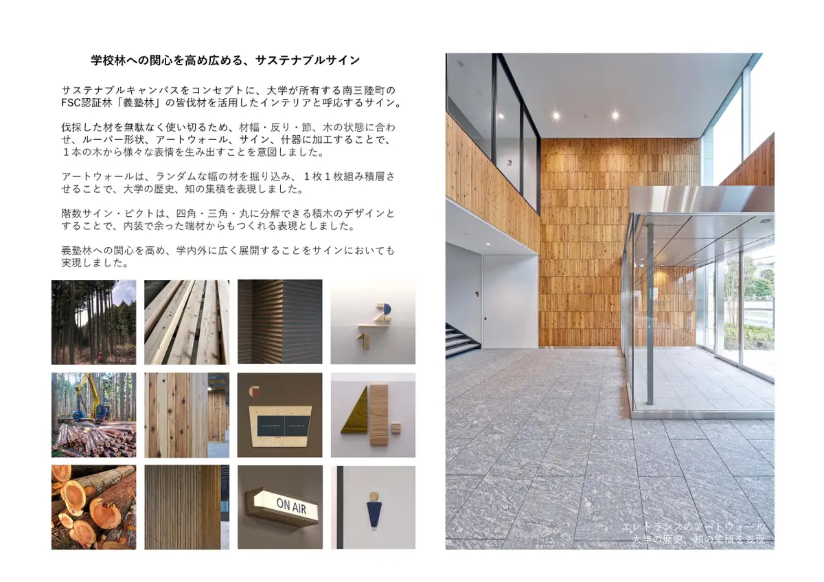 学校林への関心を高め広める、サステナブルサイン